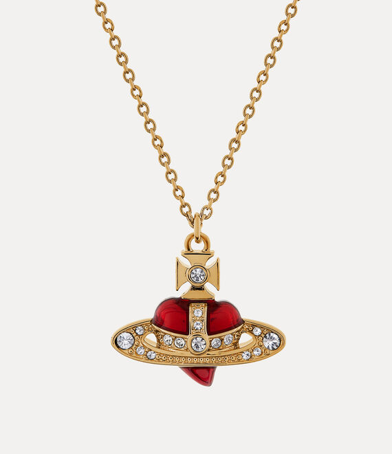 Vivienne Westwood Necklaces Fashion Cheap Online - Women New Diamante Heart  Pendant Necklace Gold / Crystal / Indian Pink Enamel